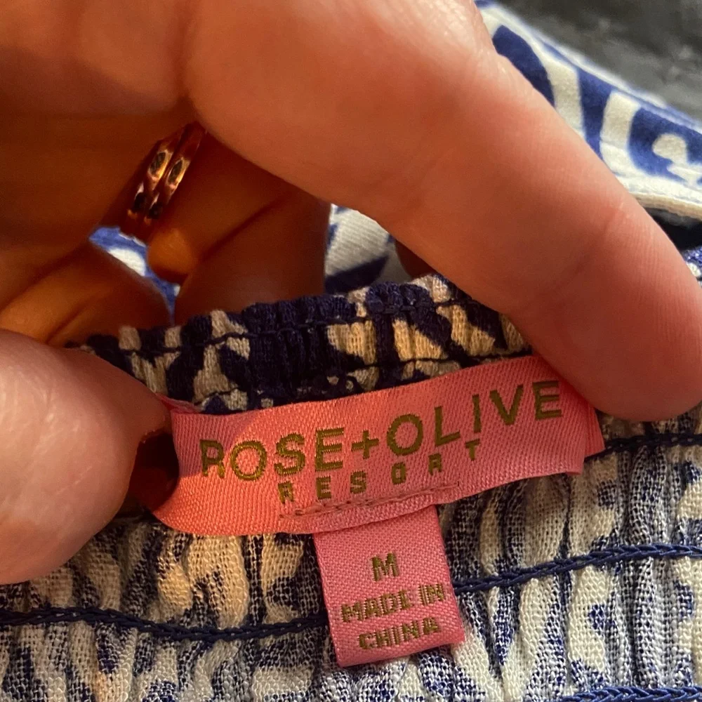 Rose & Olive Blue and White Patterned Pantsuit - Picture 4 of 5
